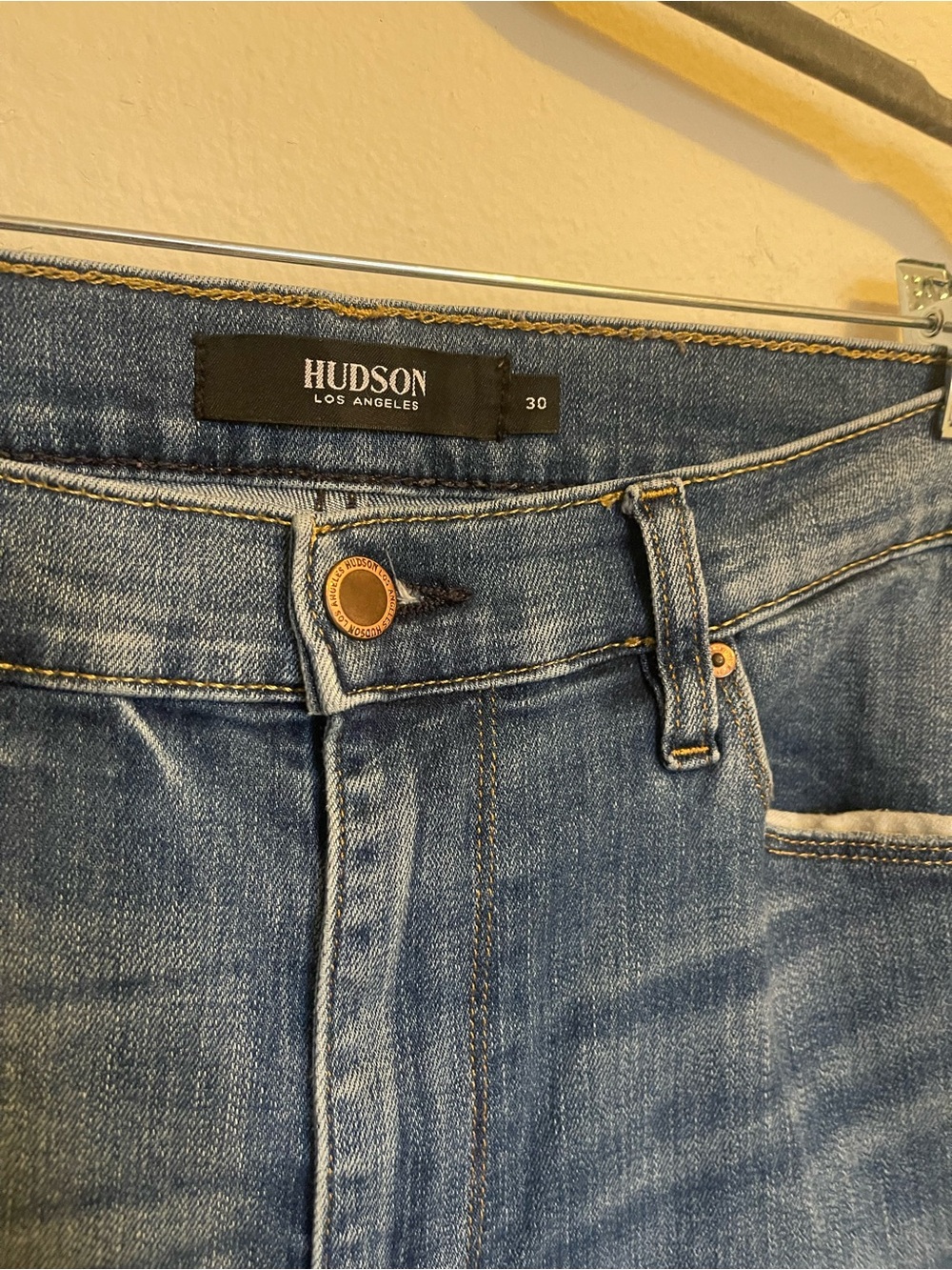 Hudson Holly High Rise Skinny Jeans Tuxedo Contrast Side Stripe Raw Hem Size 30 - Picture 5 of 6